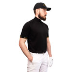 Herren Black TENCEL™ Mock Neck Tee
