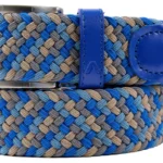 Alberto Flechtgürtel, blau/hellbraun