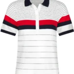 Golfino Autumn Club Striped Polo, weiß/rot