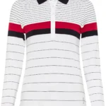 Golfino Autumn Club Striped LA Polo, weiß/rot
