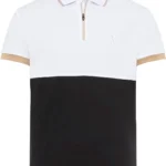 Golfino Typo/Sleek Zip Polo, schwarz/weiß, Größe
