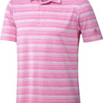 adidas Heather Snap Polo, pink/white