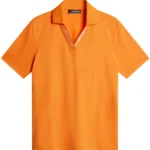 J.Lindeberg Lorde Jersey Polo, dunkelorange/weiß