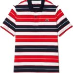 Lacoste DH7497 Polo, rot/gemustert