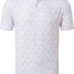 FootJoy Stratton Glass Print Lisle Polo, white