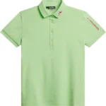 J.Lindeberg Tour Tech Polo, hellgrün/dunkelrosa