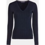 Valiente Zopf Pullover Strick navy