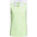 adidas Girls ohne Arm Polo hellgrün
