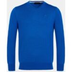 Daniel Springs Basic Pullover Strick blau