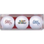 Sportiques 3er Golfbälle Happy Birthday