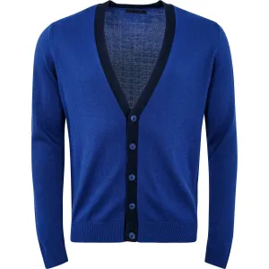 Cross Jacke Block Cardigan, blau