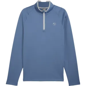 Puma Pullover Waffle 1/4 Zip, blau