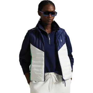 RALPH LAUREN Weste Woven Full, weiß/navy/grün