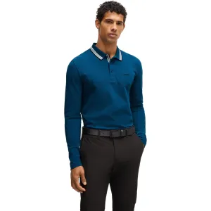 HUGO BOSS Pullover Plisy, blau